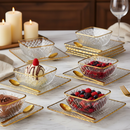 Glass Serving Bowl & Saucer Set/12 Pcs 10.5*5.2/15 cm