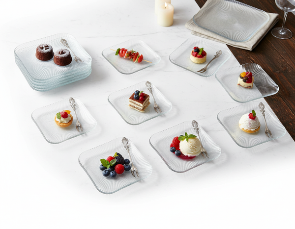 Glass Serving Plate Set of 7 Pcs 15*26.5 cm