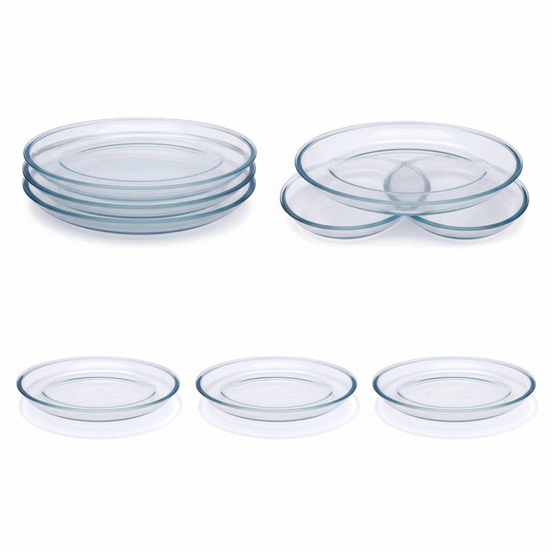 Round Glass Baking Dish Set of 3 Pcs 2.4/1.6/0.7L