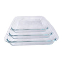Heat Resistant Rectangle Glass Baking Dish Set of 3 Pcs 2.2/1.6/1L