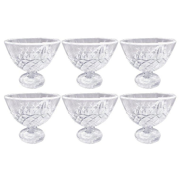 Glass Ice Cream & Dessert Bowl Set/6 Pcs 11*10.5 cm