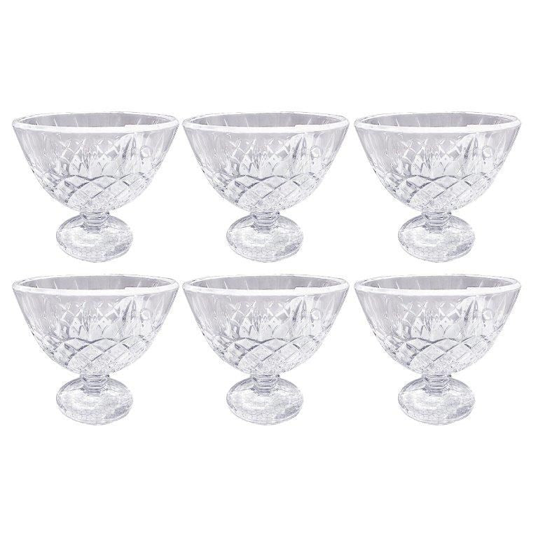 Glass Ice Cream & Dessert Bowl Set/6 Pcs 11*10.5 cm