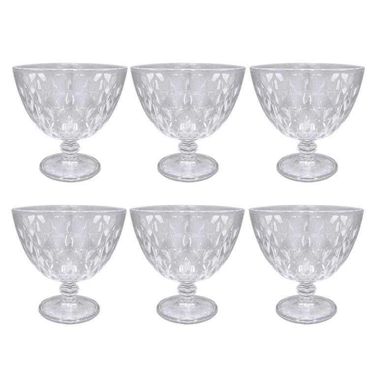 Glass Ice Cream and Dessert Bowl Set of 6 Pcs 11*10.5 cm