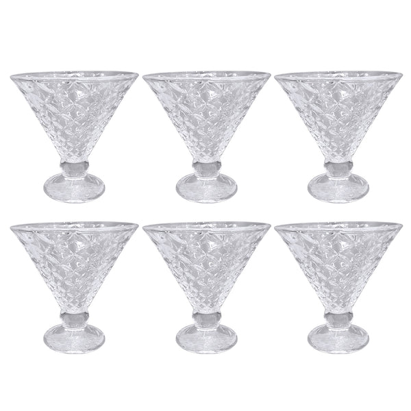 Glass Ice Cream and Dessert Bowl Set of 6 Pcs 12*12 cm