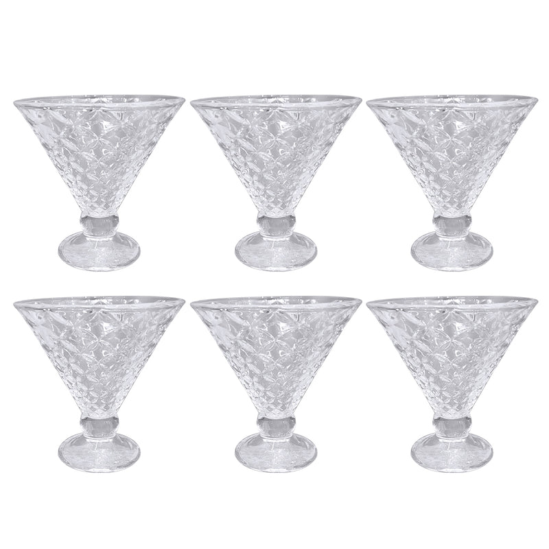 Glass Ice Cream and Dessert Bowl Set of 6 Pcs 12*12 cm