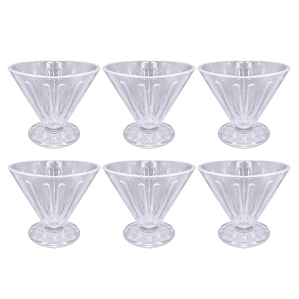 Glass Ice Cream and Dessert Bowl Set of 6 Pcs 10*7.8 cm