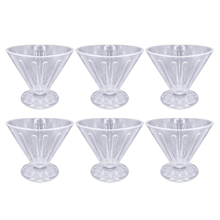 Glass Ice Cream and Dessert Bowl Set of 6 Pcs 10*7.8 cm