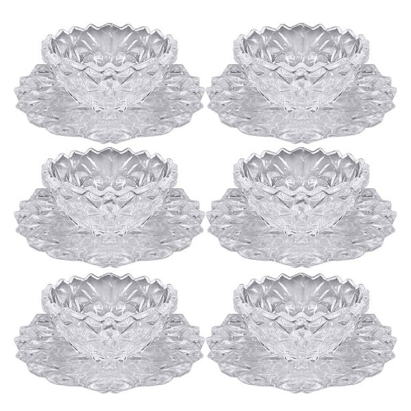 Glass Ice Cream and Dessert Bowl Set of 6 Pcs 11.5*5.5/17 cm