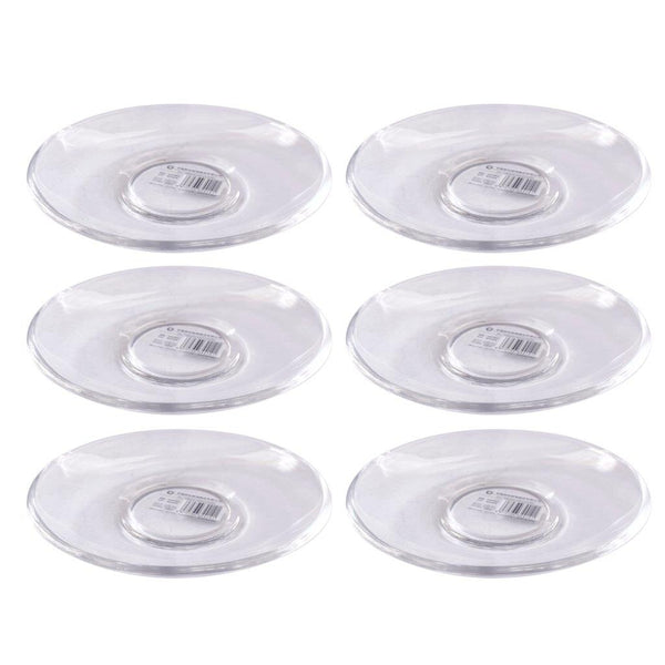 Premium lead Free Glass Saucer Plate Set of Set of 6 Pcs 13 cm
