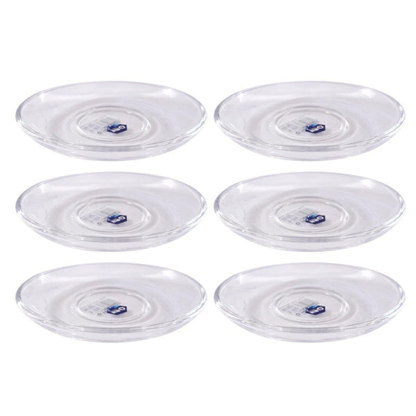 Premium lead Free Glass Saucer Plate Set of Set of 6 Pcs 14.5 cm