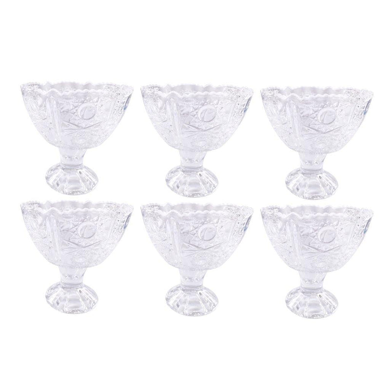 Crystal Cut Glass Ice Cream and Dessert Bowl Set of 6 Pcs 10.5*10.5 cm