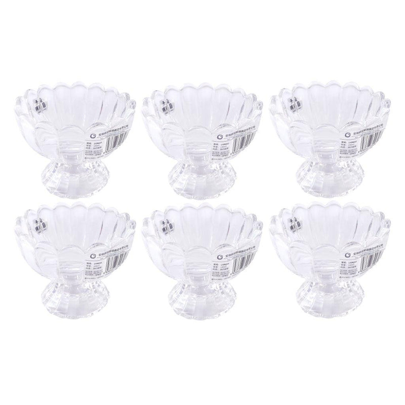 Crystal Cut Glass Ice Cream and Dessert Bowl Set of 6 Pcs 170 ml