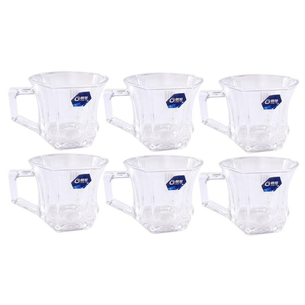 Premium Lead Free Glass Tea Cup Set of 6 Pcs 180 ml