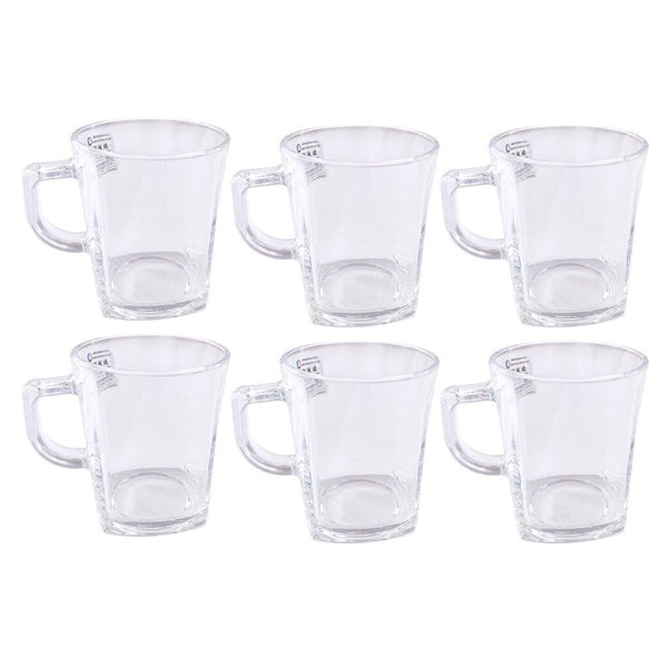 Premium Lead Free Glass Tea Cup Set of 6 Pcs 268 ml