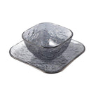Crystal Glass Ice Cream and Dessert Bowl with Saucer Set of 12 Pcs 10*6.5/15.5*1.5 cm