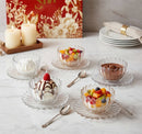 Glass Ice Cream & Dessert Bowl w/ Saucer Set/6 Pcs 10*6.5/16 cm
