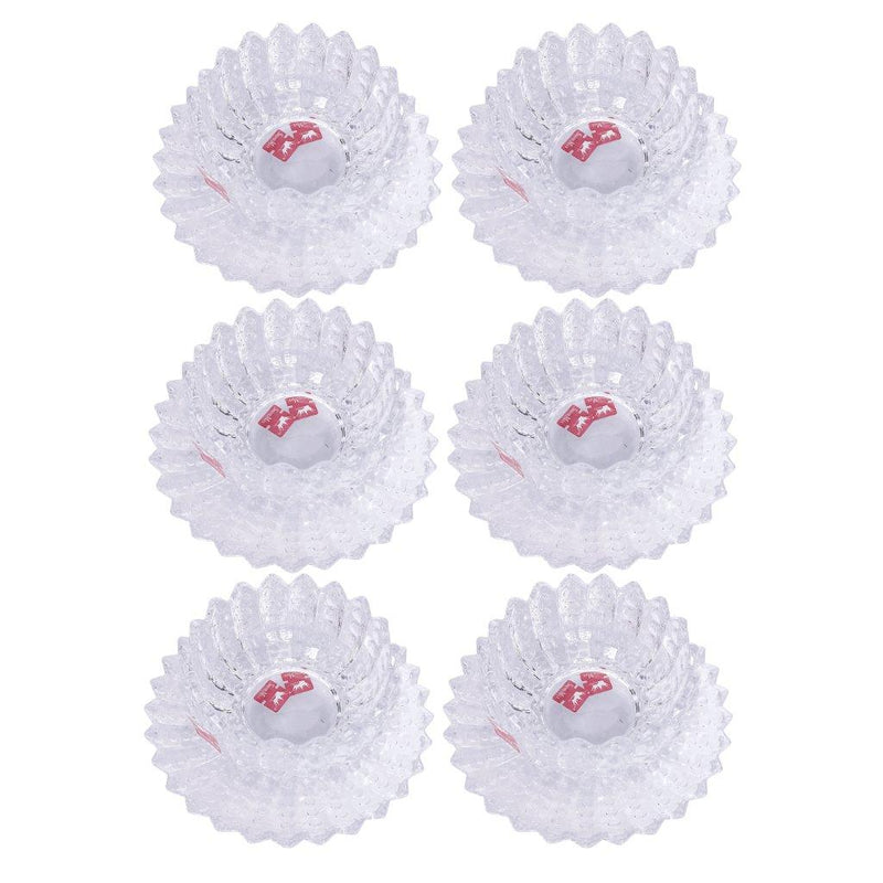 Crystal Glass Ice Cream and Dessert Bowl with Saucer Set of 6 Pcs  10*6.5/16 cm