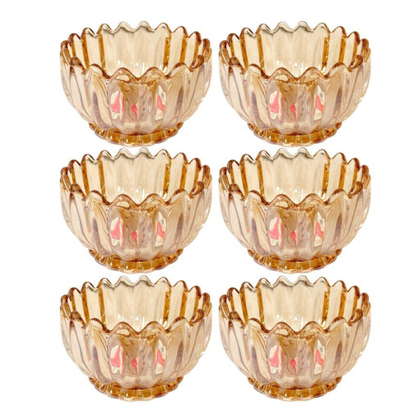 Crystal Glass Ice Cream and Dessert Bowl Set of 6 Pcs 150 ml **