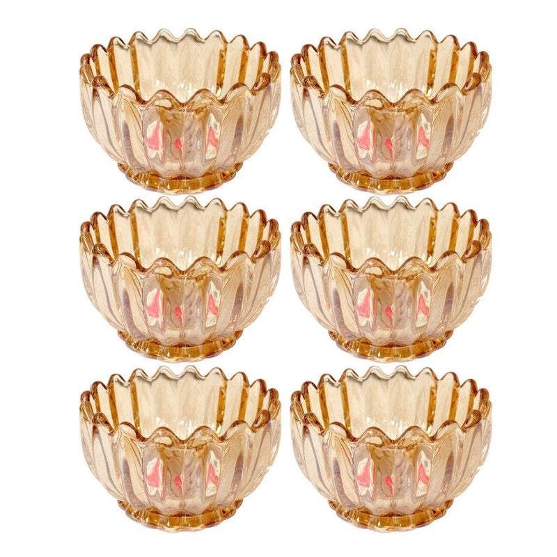 Crystal Glass Ice Cream and Dessert Bowl Set of 6 Pcs 150 ml **