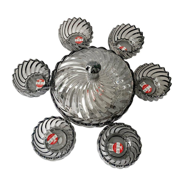 Crystal Cut Glass Ice Cream and Dessert Bowl Set of 6 Pcs ** Inspect Actual 1100+1300 ml