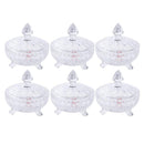 Crystal Glass Ice Cream and Dessert Bowl Set of 7 Pcs 220ML/17.5*18 cm