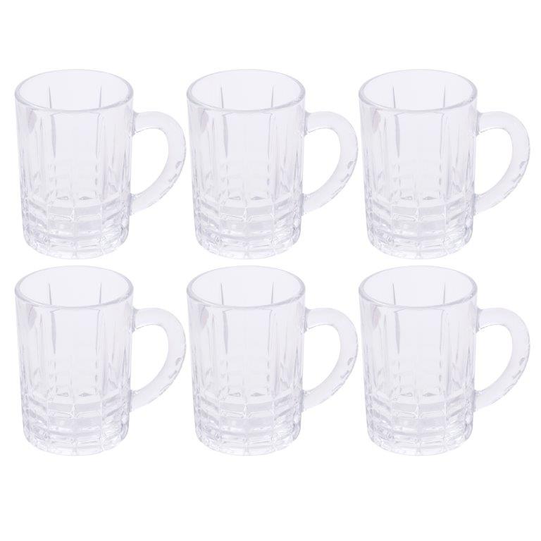 Premium Lead Free Glass Mug Tumblers Set of 6 Pcs 200ML