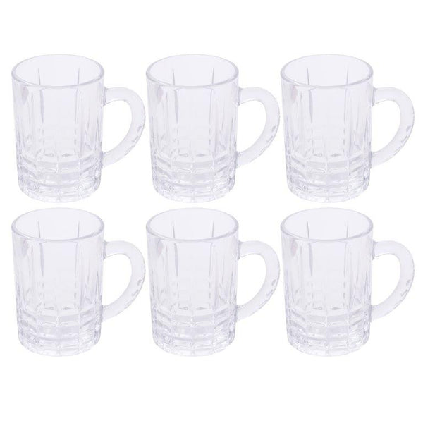 Premium Lead Free Glass Mug Tumblers Set of 6 Pcs 200ML