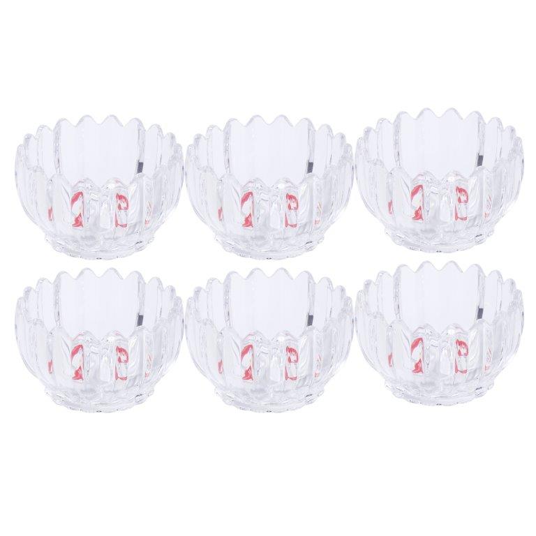 Crystal Glass Ice Cream and Dessert Bowl Set of 6 Pcs 243ML