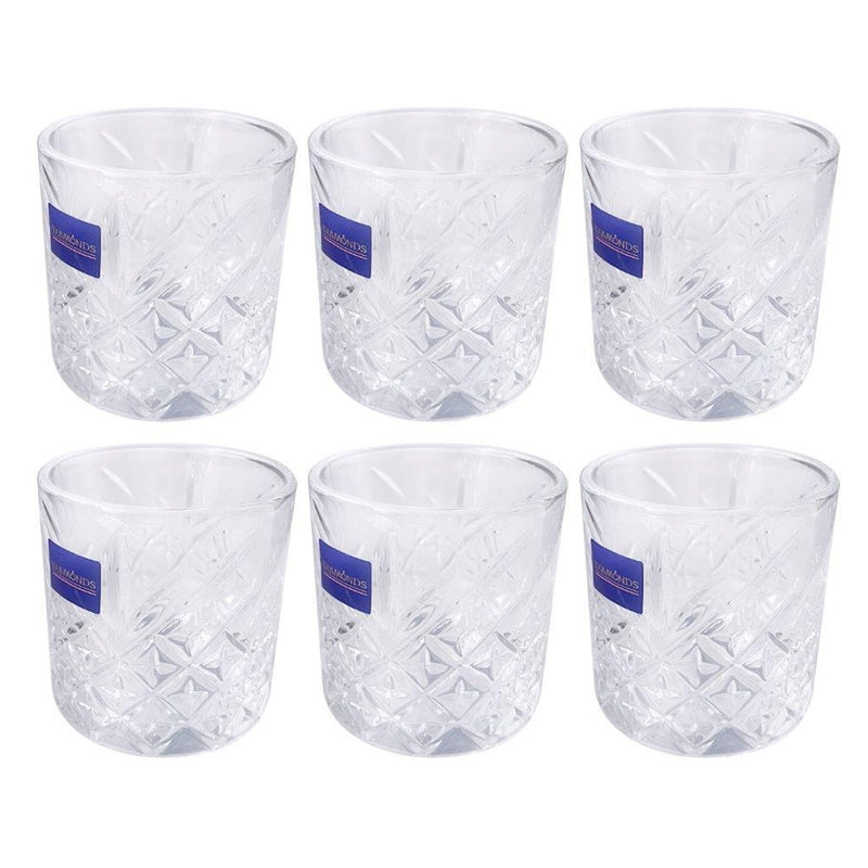 Premium Lead Free Glass Tumblers Set of 6 Pcs 200 ml