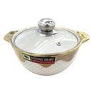 White Ceramic Gold Rim Bowl Fine Porcelain Casserole Set of 3 Pcs 7''+8''+9''