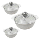 White Ceramic Gold Rim Bowl Fine Porcelain Casserole Set of 3 Pcs 7''+8''+9''