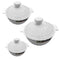 White Ceramic Plain Rim Bowl Fine Porcelain Casserole Set of 3 Pcs 8.5''+10''+12''