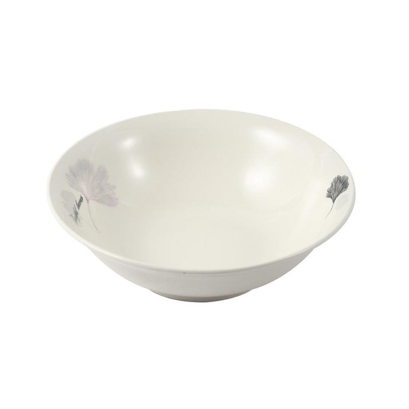 White Ceramic Floral Print Tableware Round Serving Dish Bowl 9''
