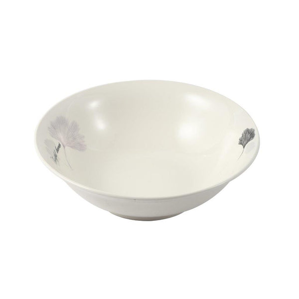 White Ceramic Floral Print Tableware Round Serving Dish Bowl 9''