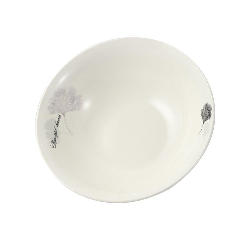 White Ceramic Floral Print Tableware Round Serving Dish Bowl 9''