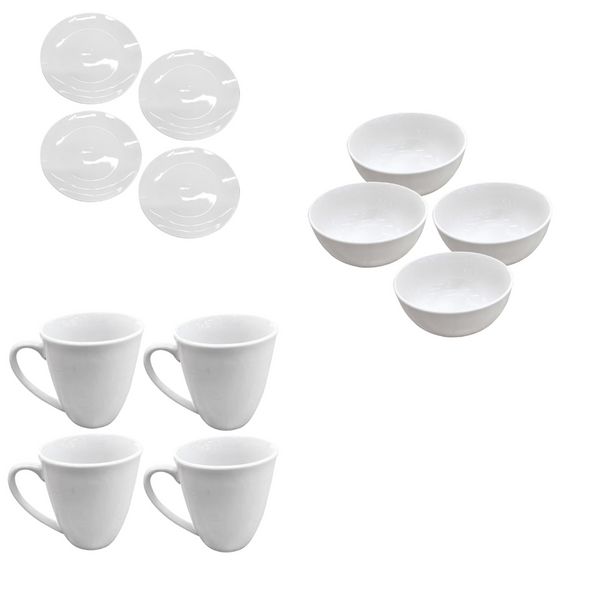 Vanilla White Ceramic Dinner Set of 16 Pcs