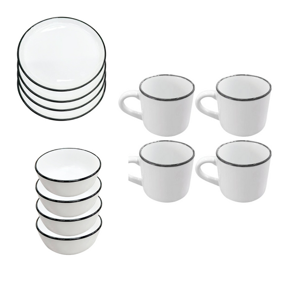 Vanilla White Ceramic Dinner Set of 16 Pcs