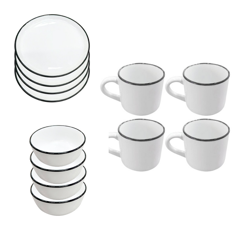 Vanilla White Ceramic Dinner Set of 16 Pcs
