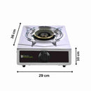 Stainless Steel Gas Stove Single Burner AGA Approved - 362910 cm with Optional Regulator - Classic Homeware & Gifts