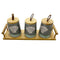 Ceramic Tea Coffee Sugar Canister Set of 3 Pcs with Tray 13*8.5*10.5 cm