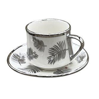 Ceramic Coffee Cup and saucer Abstract Print ** 90cc/10.5 cm