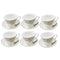 Ceramic Tea Cup and Saucer Set of 6 Pcs Abstract Print 9.5*7/14 cm