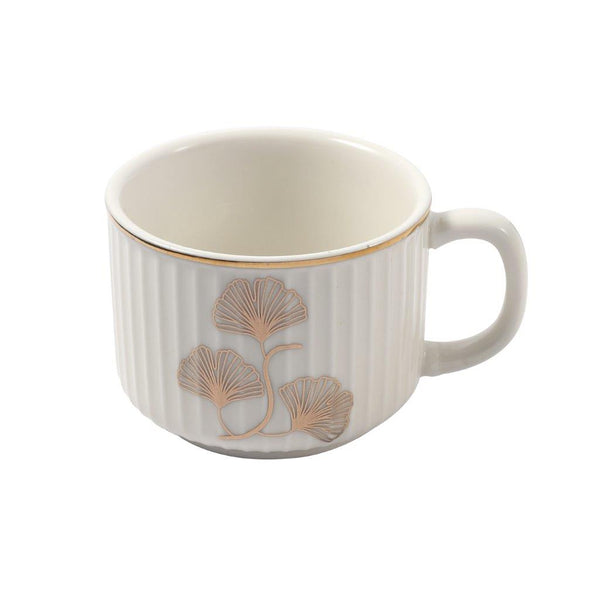 Ceramic Coffee Cup and Saucer Set of 6 Pcs Abstract Print 6.5*4.5/11 cm
