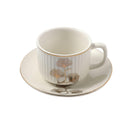 Ceramic Coffee Cup and Saucer Set of 6 Pcs Abstract Print 6.5*4.5/11 cm
