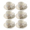 Ceramic Coffee Cup and Saucer Set of 6 Pcs Abstract Print 6.5*4.5/11 cm