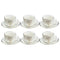 Ceramic Coffee Cup and Saucer Set of 6 Pcs Abstract Print 6.5*4.5/11 cm