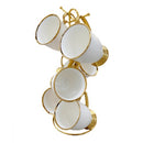 Ceramic Coffee Mug with Stand Set of 6 Pcs