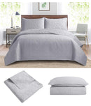 Plain Color Comforter Bedspread Bedding Set Bed Cover with Pillowcase Set