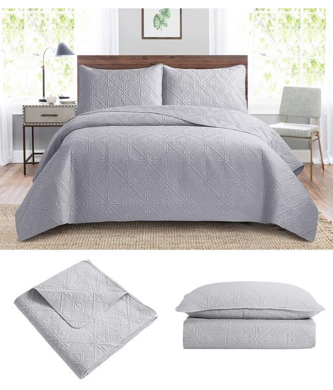 Plain Color Comforter Bedspread Bedding Set Bed Cover with Pillowcase Set