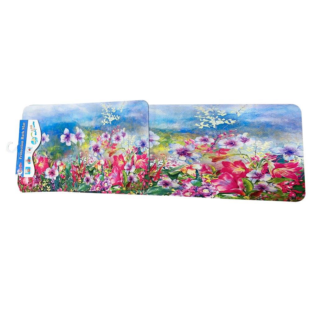 Abstract Design Bath Mat Set of 2 Soft Floor Rugs